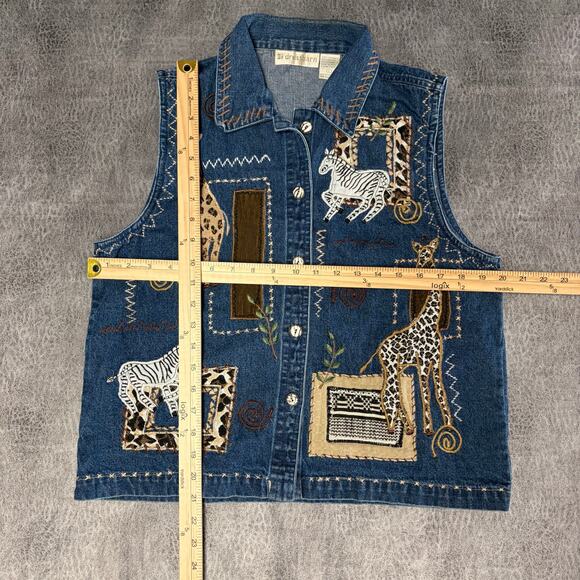 Vintage Dressbarn Safari Embroidered Ves - Picture 4 of 6